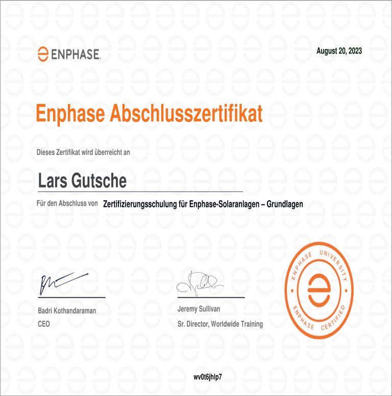 Enphase_Zertifikat_Grundlagen_Lars Gutsche